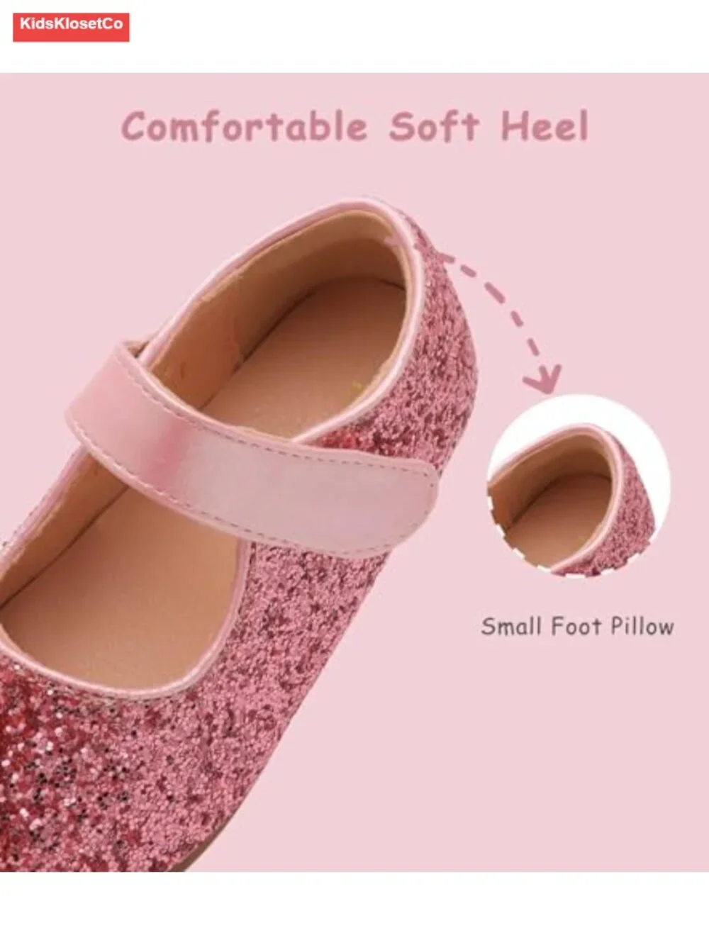 Toddler Flower Girl Dress Shoes Mary Janes Flat with Hook and Loop Closure